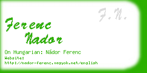 ferenc nador business card