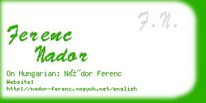 ferenc nador business card